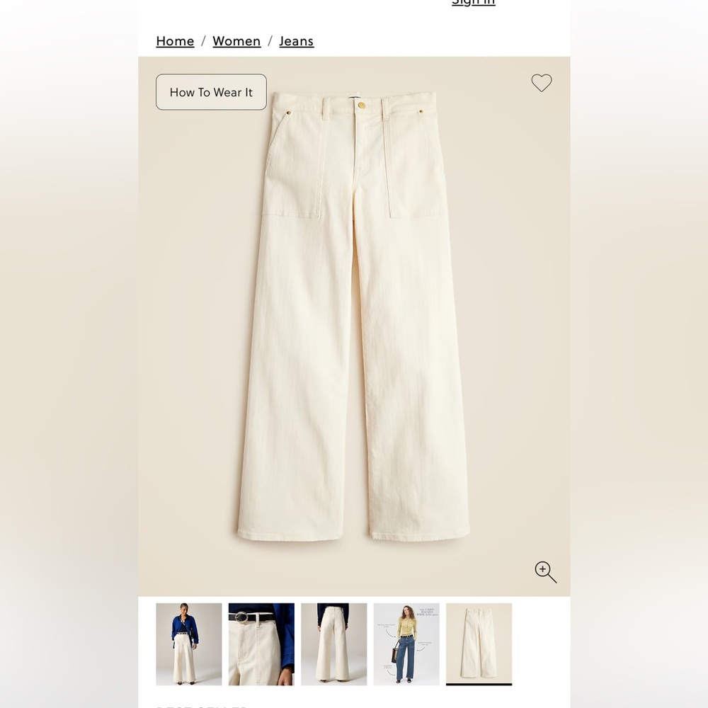 J. Crew camp pocket wide leg jeans